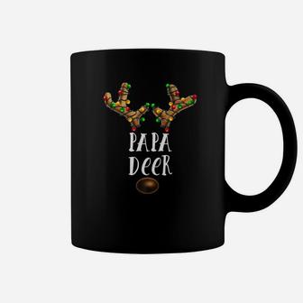 Mens Papa Deer Matching Family Christmas Reindeer Face Shirt Gift Coffee Mug - Seseable