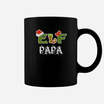 Mens Papa Elf Shirt Christmas Dad Matching Costume Coffee Mug - Seseable