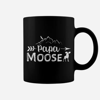 Mens Papa Moose Matching Family Mama Papa Moose Camping Coffee Mug - Seseable