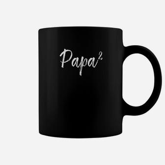 Mens Papa Squared Shirt Dad Of 2 Daddy Of 2 Fathers Day Gifts Coffee Mug - Seseable
