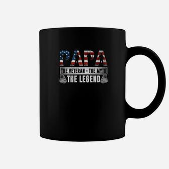 Mens Papa The Man The Veteran The Myth The Legend Coffee Mug - Seseable