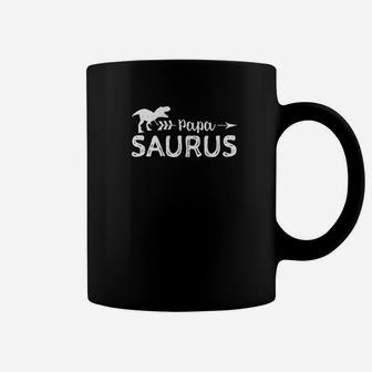 Mens Papasaurus Shirt Papa Saurus Matching Family Dinosaur Dad Coffee Mug - Seseable