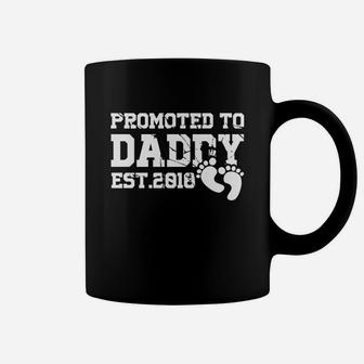 Mens Promoted To Daddy Est 2018 New Dad Shirt Gift Coffee Mug - Seseable