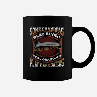 Mens Real Grandpas Play Harmonicas Grand Pa Coffee Mug - Seseable