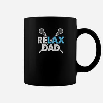 Mens Relax Lacrosse Dad Lax Fathers Day Gift Premium Coffee Mug - Seseable