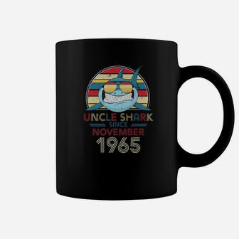 Mens Retro Vintage Uncle Shark Since November 1965 Coffee Mug - Seseable