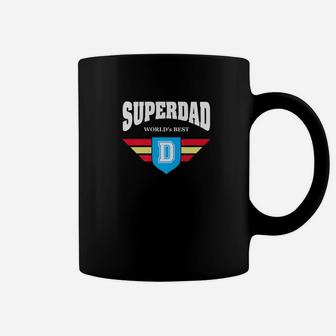 Mens Super Dad Worlds Best Funny Hero Fathers Day Gift Premium Coffee Mug - Seseable