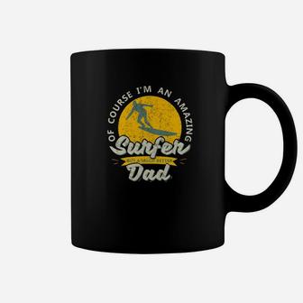 Mens Surfer Dad Fathers Day Vintage Perfect Wave Barrel Gift Premium Coffee Mug - Seseable