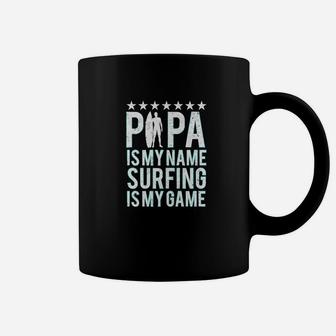 Mens Surfing Dad Gift Papa Surfer Fathers Day Beach Coffee Mug - Seseable
