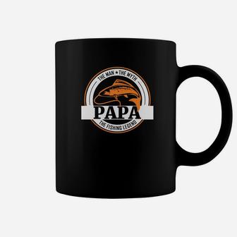 Mens The Man The Myth The Fishing Legend Papa Gift Coffee Mug - Seseable
