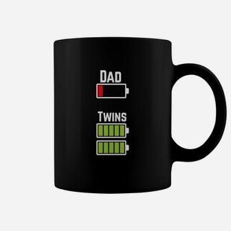 Mens Tired Twin Dad Low Battery Charge T-shirt - Men Black Men Coffee Mug - Seseable