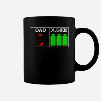Mens Triplet Dad Of Three Daughters Shirt Funny Fathers Day Gift Coffee Mug - Seseable