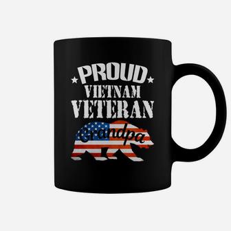 Mens Vietnam Veterans Fathers Day Proud Grandpa Bear Coffee Mug - Seseable