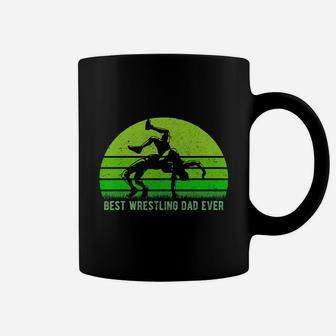 Mens Vintage Retro Best Wrestling Dad Ever Funny Father's Day Tee T-shirt Coffee Mug - Seseable