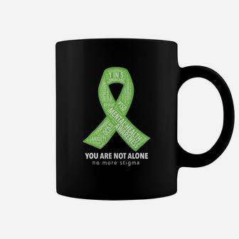 Mental Health Awareness Ribbon Word Cloud Coffee Mug - Seseable