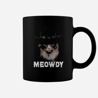 Meowdy Cowboy Cat Funny Western Cat In Cowboy Hat Coffee Mug - Seseable