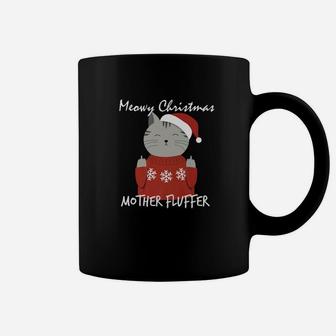 Meowy Christmas Mother Fluffer Cute Cat Coffee Mug - Seseable