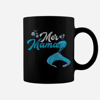 Mer Mama Mermaid Mom Mother Parent Sea Distressed Coffee Mug - Seseable