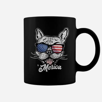 Merica Bulldog Sunglasses Usa Flag Funny 4th Of July Coffee Mug - Seseable