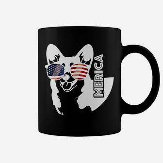 Merica Memorial Day Dog Funny American Flag Coffee Mug - Seseable