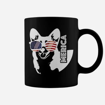 Merica Memorial Day Dog Funny American Flag Coffee Mug | Seseable CA