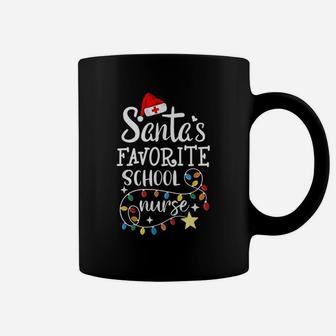 Merry Christmas Nurse Crew Rn Santa's Favorite School Nurse Coffee Mug - Seseable