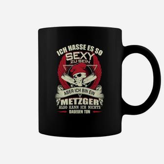 Metzger Slogan Herren Tassen: So Sexy Sein mit Totenkopf-Design - Seseable