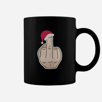 Middle Finger With Santa's Hat Funny Xmas Tshirt Lightweight Hoodie Ugly Christmas Sweater 2017 Coffee Mug - Seseable