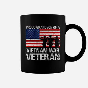Military Family Gift Proud Grandson Of Vietnam Veteran Coffee Mug - Seseable