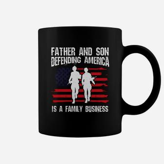 Military Family Shirt - Father And Son Defending America Coffee Mug - Seseable