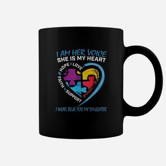 Mom Dad Puzzle I Wear Blue For My Daughter Awareness Coffee Mug - Seseable