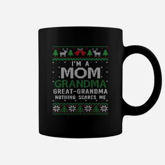 Mom Grandma Great Grandma Nothing Scares Me Christmas Coffee Mug - Seseable