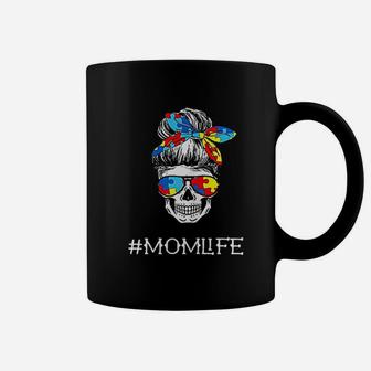 Mom Life Skull Tired Exhausted Awareness Mama Puzzle Coffee Mug - Seseable