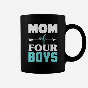 Mom Of Four Boys Mothers Day Four Kids Mommy Coffee Mug - Seseable