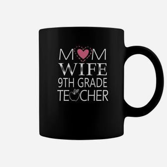 Mom Wife 9th Grade Teacher Simple Art Coffee Mug - Seseable
