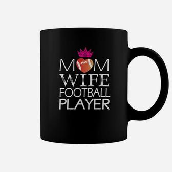 Mom Wife Football Player Simple Art Coffee Mug - Seseable