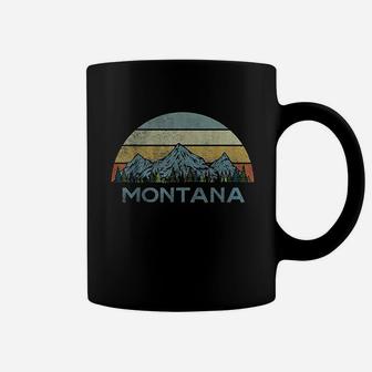 Montana Vintage Retro Mountain Striped Sunset Souvenir Coffee Mug - Seseable