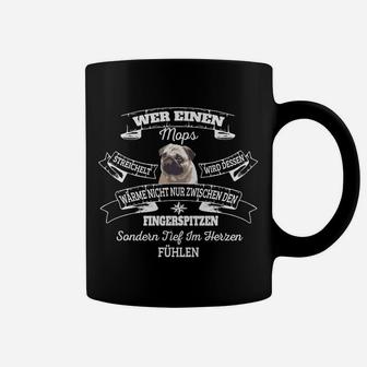 Mops-Liebhaber Schwarzes Tassen mit Herzlichem Spruch - Seseable