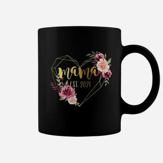 Mothers Day Baby Shower 1St Time Mom Mama Est 2022 Floral Mothers Day Coffee Mug - Seseable