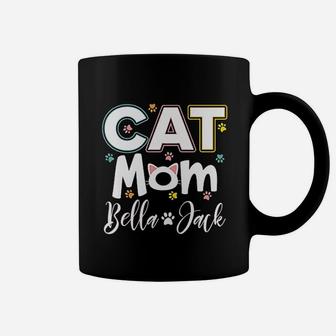 Mothers Day Cat Mom Custom Women Cute Cat Paw Graphic Cat Lovers Round Neck Coffee Mug - Seseable