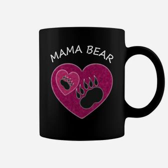 Mothers Day Heart Mama Bear Cute Paw Of A Bear Coffee Mug - Seseable
