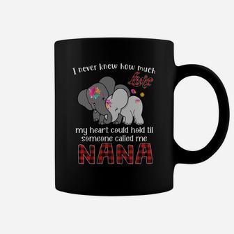 Mothers Day Nana Cute Elephants Love Gift Coffee Mug - Seseable