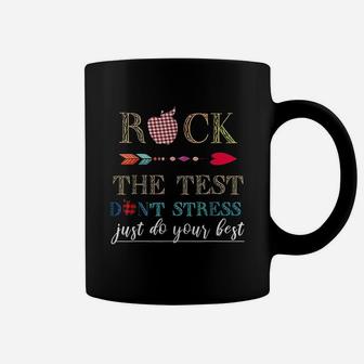 Motivational Teacher State Testing Rock The Test Coffee Mug - Seseable