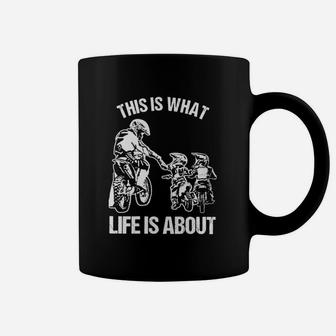 Motocross Dad Father And Kids, best christmas gifts for dad Coffee Mug - Seseable
