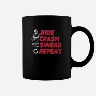 Mountain Biking Ride Crash Swear Repeat Classic Coffee Mug - Seseable