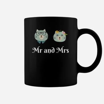Mr And Mrs Cat Face Wedding Coffee Mug - Seseable