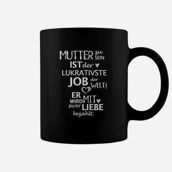 Muttersein Motivationsspruch Schwarzes Tassen, Inspirierende Mama Tee - Seseable