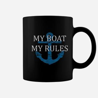 My Boat My Rules Funny Boating Captain Gift Coffee Mug - Seseable
