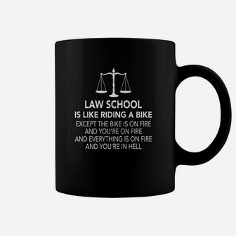 My Favorite Gear Law School Is Like Riding A Bicycle In Hell Funny Lawyer Attorne Coffee Mug - Seseable