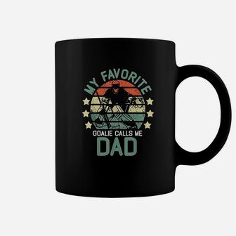 My Favorite Goalie Calls Me Dad Vintage Retro Coffee Mug - Seseable